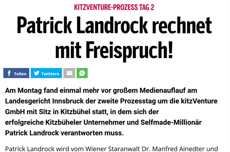 Patrick Landrock rechnet mit Freispruch!