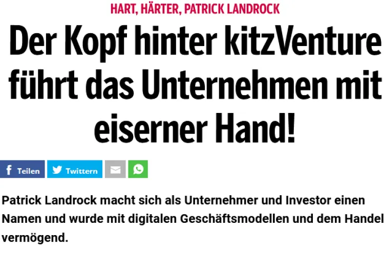 Der Kopf hinter kitzVenture führt das Unternehmen mit eiserner Hand!