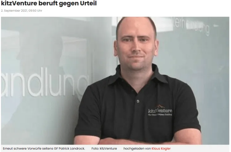 kitzVenture beruft gegen Urteil