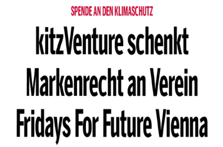 kitzVenture schenkt Markenrechte an Verein Fridays For Future Vienna